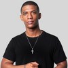 Crucible Men's Polished Black Inlay Cross Stainless Steel Necklace - 2 of 4