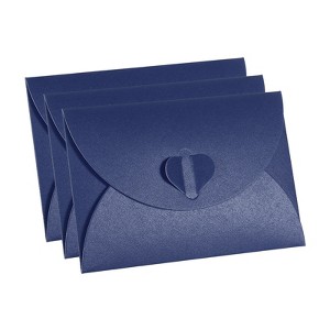 Unique Bargains Mini Pearlescent Paper Heart Shaped Clasp Envelopes 12 Pcs - 1 of 4