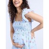 Women's Sleeveless Ruffle Shoulder Smocked Maxi Dress | Motherhood Maternity - 4 of 4