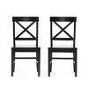 Coolbibila-Accent Chair Wood With Openwork Cross Backrest, Accent Chair Modern Set Of 2, Accent Chair Armless, Farm Dining Room Chairs - 3 of 4