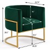 Upholstered Velvet Accent Chair with Golden Metal Stand,Mid-Century Living Room Leisure Chair with Curve Backrest-Cuddlewood - 3 of 4