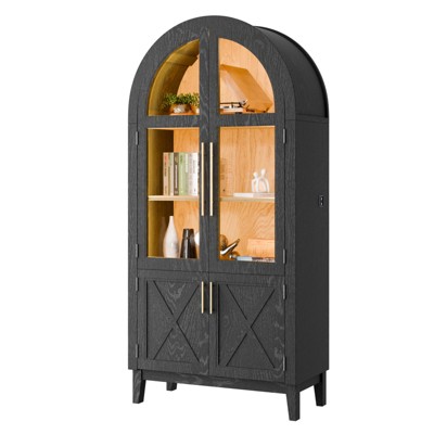 GlasFlength Decorative Storage Cabinets Modern Chic Organizer for Stylish Living Room Spaces, Multicolored,36”*17.5”*74.8"