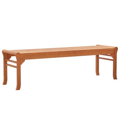 vidaXL 3-Seater Patio Bench 59.1 in. Solid Wood Eucalyptus