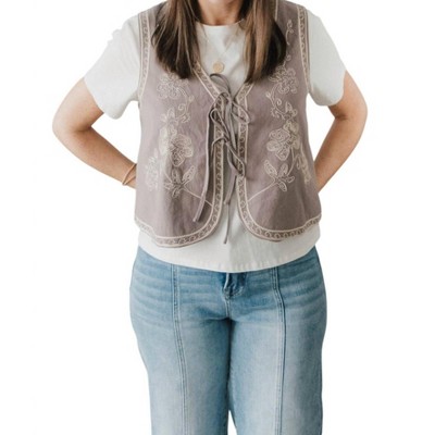 Women's Easy On Embroidered Vest - Easel
