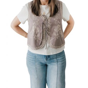 Women's Easy On Embroidered Vest - Easel S - 1 of 3