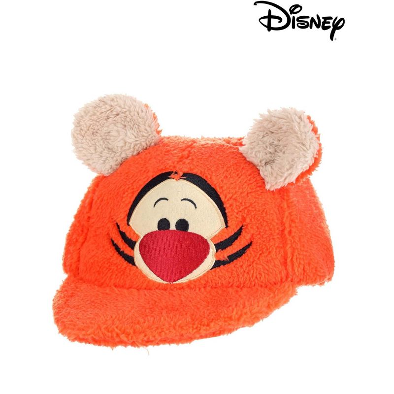 HalloweenCostumes.com    Disney Tigger Plush Fuzzy Costume Cap with Ears, Black/Orange/Brown, 2 of 5