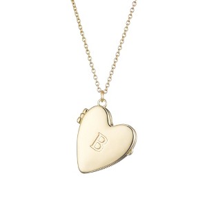 Adornia 14k Gold Plated Initial Heart Locket Necklace - 1 of 1