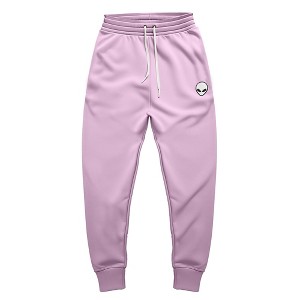 Dalix Alien Embroidered Fleece Jogger Cuff Sweatpant Sweats Soft Warm Cute Womens - 1 of 4