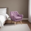Sapphtopaz Accent Chair Upholstered Bedroom Chair with Arms and Wooden Legs, Accent Chairs for Living Room, Beige - 3 of 4