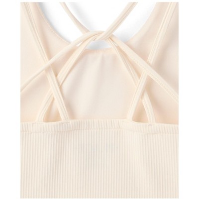 The Children's Place Girls Active Sleeveless Quick Dry Cross Back Ribbed Tank Top White M (7/8) — фото 3