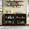 Whizmax Fluted Buffet Sideboard Cabinet with 4 Doors and Storage, Storage Cabinet with Adjustable Shelves, Coffee Bar Cabinet for Kitchen, Living Room - 3 of 4