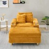 VASIP Green Corduroy Single Sofa with 1 Pillow and 2 Throw Pillows,  Footstool Convertible Storage Space ,for Small Space,Bedroom,Living Room - 2 of 4