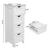 FURNIinspire Bathroom Storage Cabinets 4 Drawers Storage Cabinet, Standing Bathroom Organizers And Storage, Home Storage, White, 11.82"*11.82"*32.29" - 3 of 4