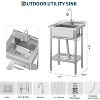 Stainless Steel Utility Sink with Faucet, Freestanding Single Bowl Commercial Sink with Adjustable Legs - 2 of 4