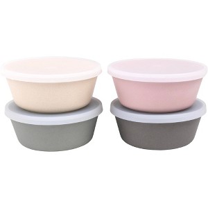 WeeSprout Bamboo Kids Bowls, Set of Four Kid-Sized Dinnerware, Cereal, Leftovers & Snack Bowl - 1 of 4