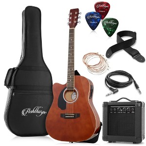 Ashthorpe Left Handed Cutaway Dreadnought Acoustic Electric Guitar with 10-Watt Amp, Gig Bag, and Accessories - 1 of 4
