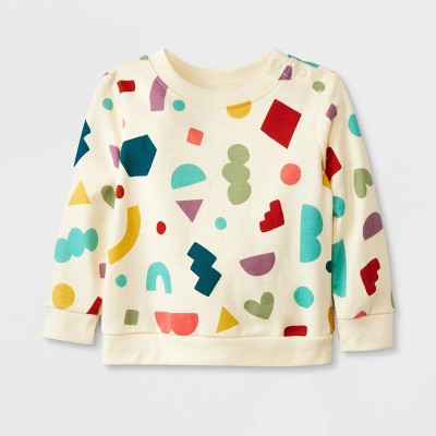 Image of Baby Shapes French Terry Sweatshirt - Cat & Jack™ Ivory 3-6M