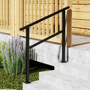 FUFU&GAGA Outdoor Stair Handrail, Heavy-Duty Metal Ideal for Porch, Garden, and Patio Use - 1 of 4
