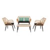 Karl Home 4-Piece PE Wicker Patio Conversation Set with Black Cushions - 2 of 4
