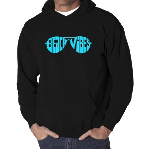LA Pop Art Beach Vibes - Men's Word Art Hooded Sweatshirt - 1 of 4