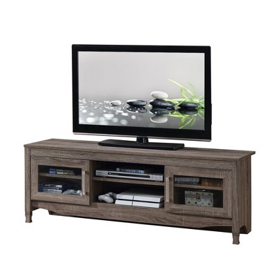 Vynxaria Grey Driftwood TV Stand - Modern Media Console, 53.15" Wide, Holds TVs up to 60"
