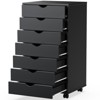 DOMETOUR 5 Drawer Mobile Storage Cabinet Dressers with Wheels for Office Bedroom Home White - 3 of 4