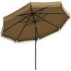 TiramisuBest 9'x7' Solar LED Lighted Patio Umbrella with Tilt & Crank for Table/Base,Garden/Deck/Backyard/Pool/Beach,Brown - 4 of 4