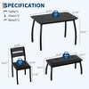 Dining Table Set for 4 with 2 Chairs and PU Upholstered Bench Space-Saving Kitchen Furniture for Studio, Restaurant, 4-Piece - 2 of 4