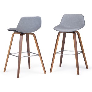 Sapphtopaz Modern Bar Stool Upholstered Dining Chairs with Curved Seat and Backrest Counter Height Barstools Set of 2 for Kitchen Island - 1 of 4