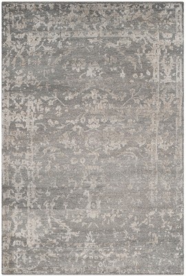 Centennial Hand-Knotted Gray Wool and Silk Area Rug 8' x 10'
