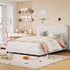 Homhougo Twin Bed Frame for Kids with Velvet Upholstered Headboard, Cute Low Profile Platform Bed for Girls and Boys, No Box Spring Needed, Blue - 3 of 4