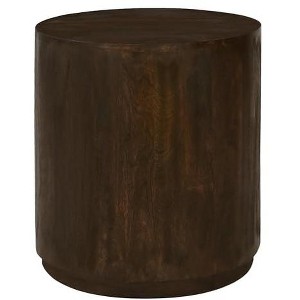 Moti Flagstaff Round Side Table in Modern Barista Brown Finish on Solid Wood - 1 of 3