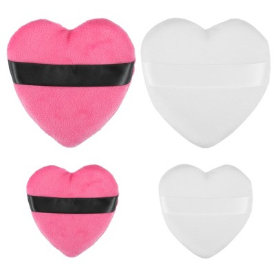 Unique Bargains Soft Heart Shape Puff Loose Powder Blender Beauty Makeup  Tool Short Plush 4 Pcs Rose Red White : Target