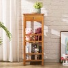 Artloge 2/3 Tier Bamboo Living Room Small End Side Bedside Table Tall Nightstand Bedroom Decor with Drawer & Bottom Shelf - 2 of 4