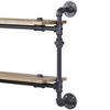 24" Brantley Decorative Bookshelf Oak Sandy Black Finish - Acme Furniture: Metal Frame, 2 Fixed Shelves, Open Back Design - 3 of 4