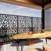 SpassWay 72"H x 18W Decorative Freestanding Room Divider Cut Metal Screen for Indoor Outdoor Privacy Multiple Designs (Black and White) - 3 of 4
