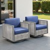 Belord Luxury Patio Swivel Glider Rocking Chairs Set of 2, All Weather Round Wicker Rattan Swivel Chair for Porch - 3 of 4