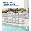 GardenJoy 3-Piece Bar Height Patio Table & Chairs Set - Outdoor Furniture for Deck, Porch, Pool - 4 of 4