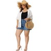 Agnes Orinda Women's Plus Size Hollow Lace Panel Texture Printed Boho Casual Summer Cardigans - 3 of 4