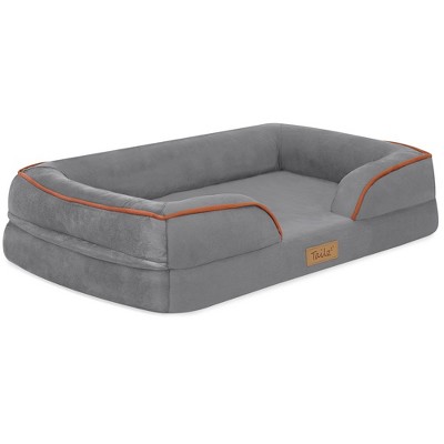 Slate Orange Medium Orthopedic Outdoor Pet Mattress with Bumper