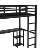 TopComfy Beds Twin XL Size Loft Bed Frame with Built In Wardrobe with Desk and Storage Shelves Furniture for Bedroom, Black, 42.52"*68.5"*137.79" - 3 of 4
