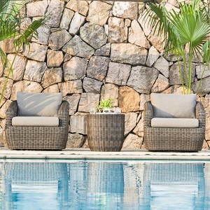 Spruce & Spring Patio Wicker Furniture Set Outdoor Rattan Bistro Set - 1 of 4