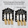Big Dot of Happiness Adult Happy Birthday - Gold - Birthday Party Game Pickle Cards - Pull Tabs 3-in-a-Row - Set of 12 - 3 of 4