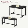 Dining Table Set for 4 with 2 Benches, Kitchen Table Set for 4-6 with Corner Protector and H-Shaped Frame for Small Space, Kitchen, Apartment - 3 of 4