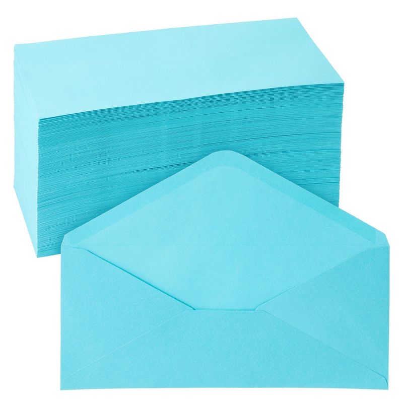 Sustainable Greetings 200 Pack Bulk #10 Blue Envelopes with Gummed Seal, Business Size for Invitations Letters, Greeting Cards, 4-1/8 x 9-1/2 in, 1 of 9