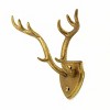 Slickblue Decorative Cast Iron Antler Hook, Stag Design, Gold Leaf Finish, Wall Hanger, 6.75"x5"x3" - 3 of 3