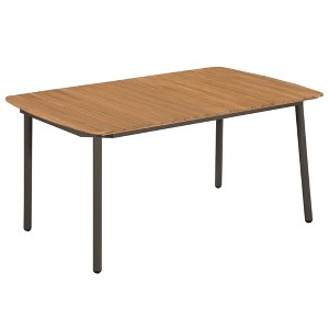 vidaXL Patio Table 59 inches x35.4 inches x28.3 inches  Solid Acacia Wood and Steel - 1 of 4