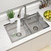 CHEVNI Kitchen Sink Stainless Steel Double Bowl With Faucet Drop In Top Mount Silver - 3 of 4