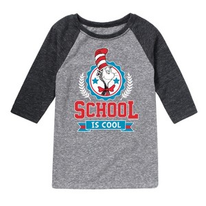 Boys' - Dr. Seuss - Cat in the Hat School Is Cool Raglan Graphic T-Shirt - 1 of 4