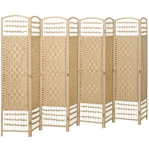 Aghana Digitals Dark Gray Folding Privacy Screen with Diamond Woven Fiber Panels, Poplar Wood Frame - 1 of 4
